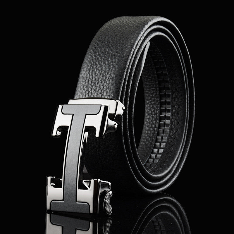 Automatic Buckle Leather Belt For Men