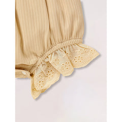 Baby Girl Summer Outfit – Solid Color Square Neck Bow Onesie with Matching Headband