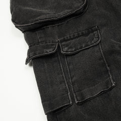 Men’s Punk Wash Denim Cargo Pants