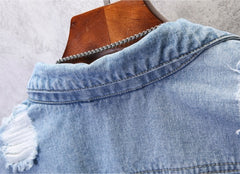 Men's Casual Ripped Denim Jacket