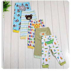 Children’s Leggings Set – Cartoon Print Cotton Stretch Leggings (5-Piece Pack)