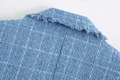 Retro Plaid Tweed Blazer