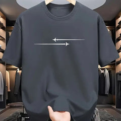 Men’s Sports T-Shirt – Pattern Printed Round Neck Comfortable Workout Top