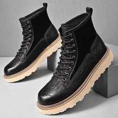 Trendy Men's High-Top British Style Working Boots