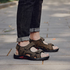 Casual Leather Roman Sandals For Men – Beach & Outdoor Wear”