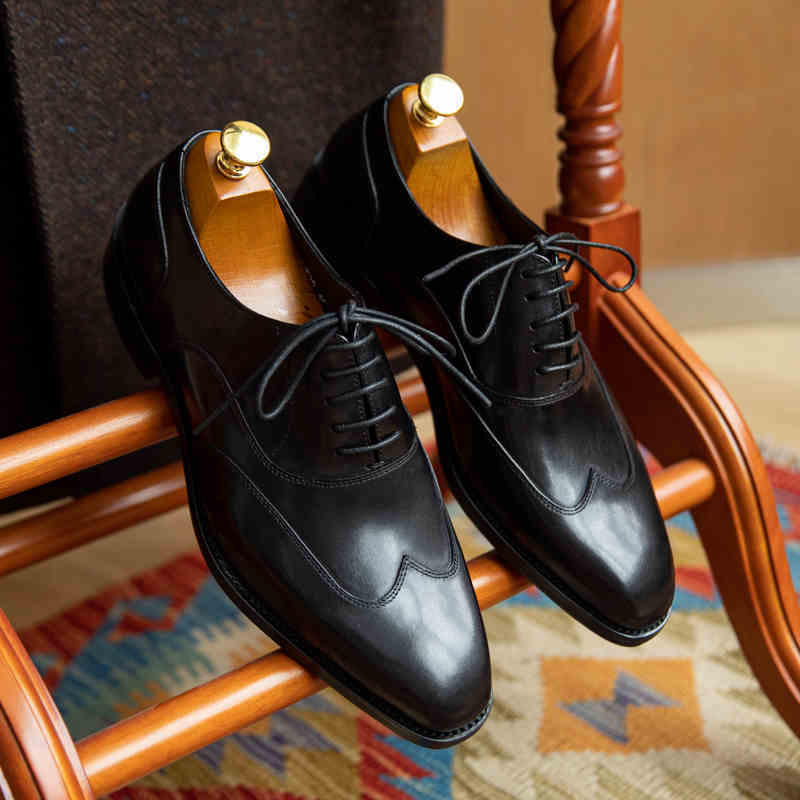 Men's Business Formal Wear Leather Handmade Shoes - Brogue Style