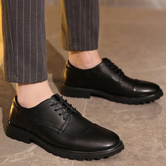 Men's Leather Derby Dress Shoes – Formal Business Non-Slip Sole