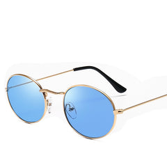 New Trend Retro Round Frame Men's Fashion Sunglasses Metal Water Drop Oval Sunglasses