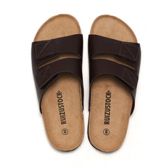Men’s Cork Slippers – Adjustable Velcro Strap Sandals