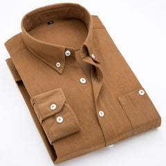 Men's Business Slim Solid Color Shirt In Spring