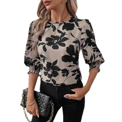Khaki Floral Print Top