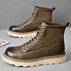 Trendy Men's High-Top British Style Working Boots