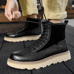 Trendy Men's High-Top British Style Working Boots