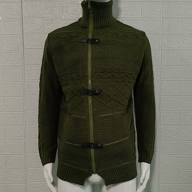 Men’s Cardigan Coat-Autumn & Winter Turtleneck Sweater Jacket for Casual & Warm Wear