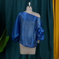 Elegant Off-Shoulder Lantern Sleeve Blouse