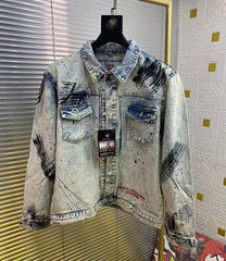 Fashionable Personalized Embroidered Denim Jacket For Men