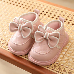 Girl Baby Simple Bow Cotton Shoes