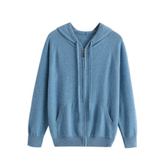 Hooded Casual Sweatshirt Knitted Cashmere Cardigan Zipper Men