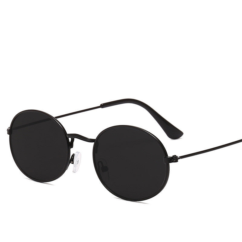 New Trend Retro Round Frame Men's Fashion Sunglasses Metal Water Drop Oval Sunglasses