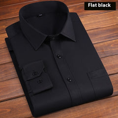 Solid Color Men's Loose Non-ironing Business Shirt
