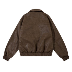 Vintage Distressed Leather Jacket For Men