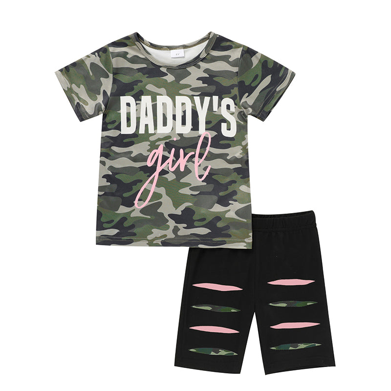 Toddler Girl 'Daddy's Girl' Father's Day Outfit Cute Letter Print Top & Coordinating Pants Set
