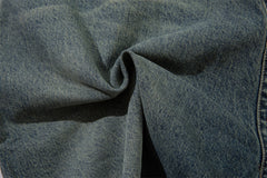 Washed Old Raw Edge Denim Shorts For Men