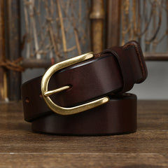 Wide Copper Buckle Trendy Fashion Retro Belt For Men