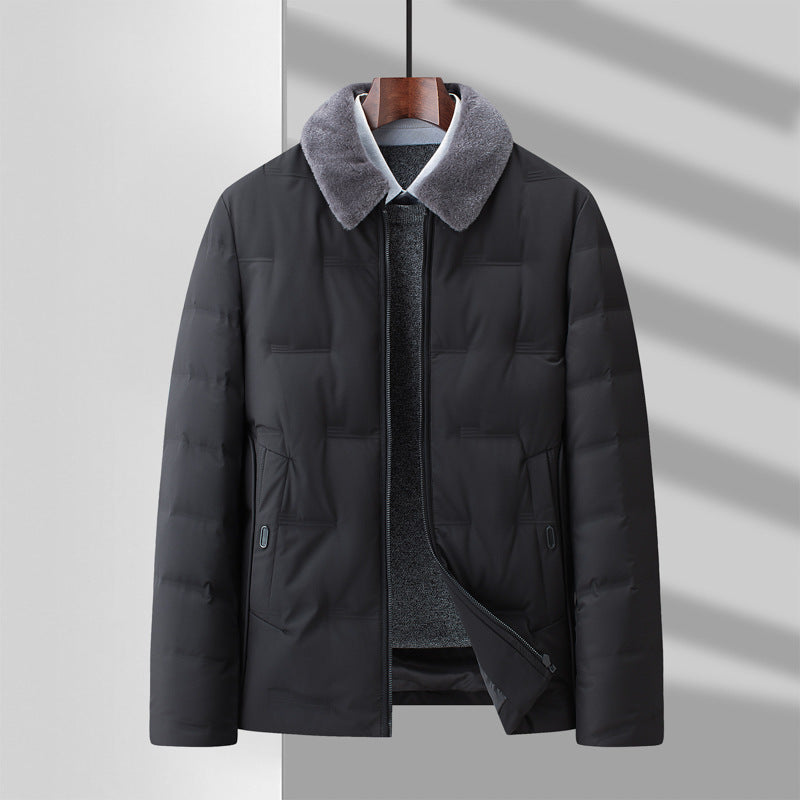 Detachable Wool Lapel Middle-Aged Business Jacket