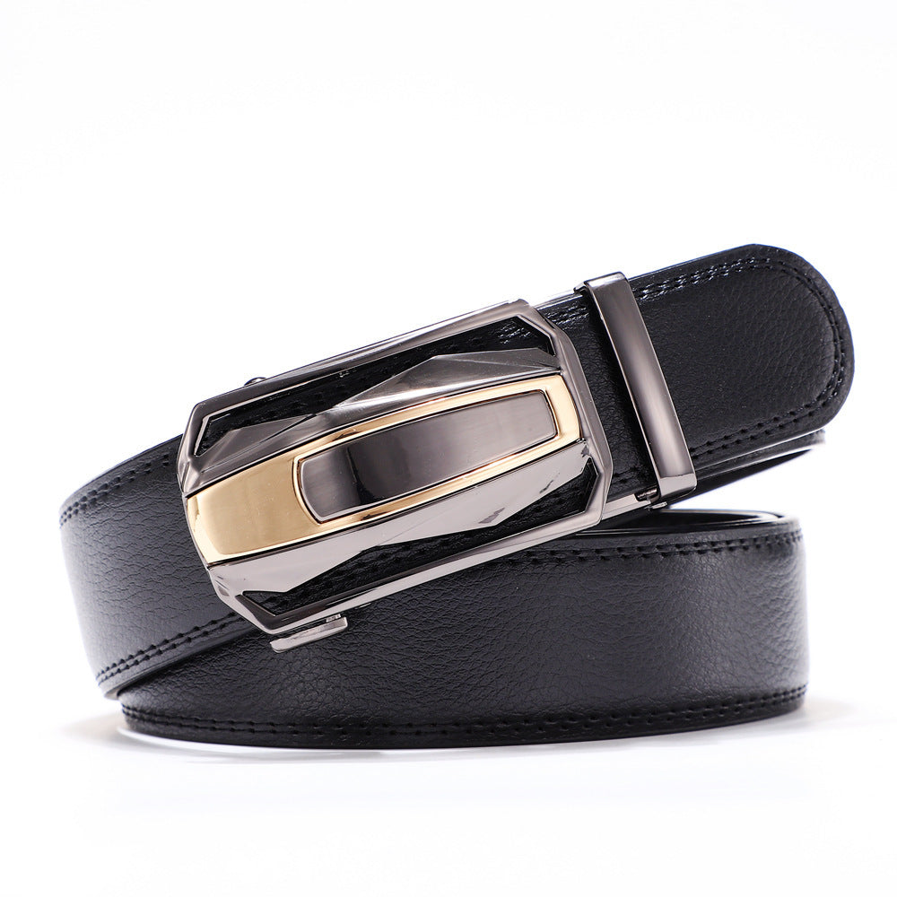 Men's Two-Layer Cowhide Business Casual All-match Pants Belt