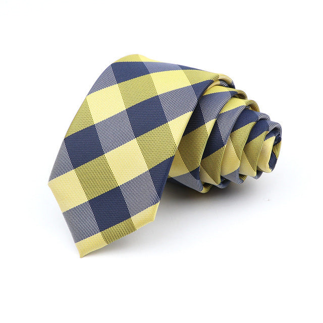 Casual Business Tie For Men Skinny Tie Fashion Polyester Plaid