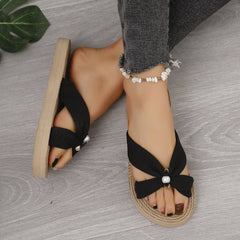 New Fashion Flat Sandals Summer Open Toed Light French Women's Beach Shoes