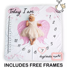 1PC Infant Baby Photo Blanket Photography Prop Backdrop Cloth Wing Calendar Printed Newborn Girls Photos Accessories