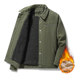 Men’s Corduroy Jacket-Winter Slim-Fit Retro Lapel Thick Casual Coat