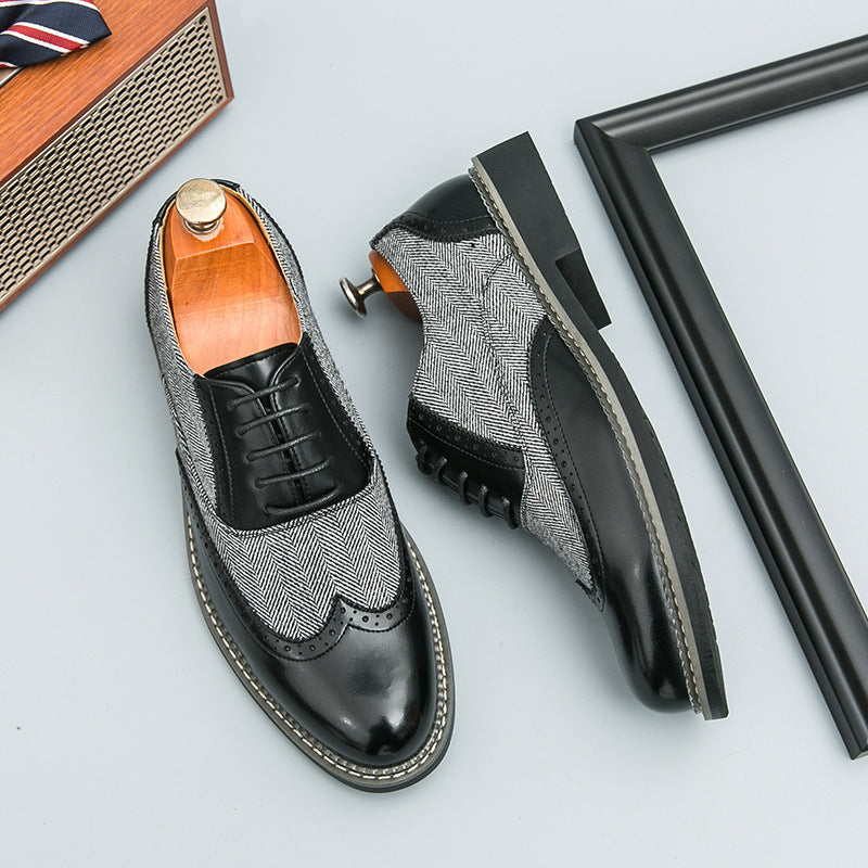 Men's Fashion Brogue Leather Shoes – Korean-Style Casual Formal Wear