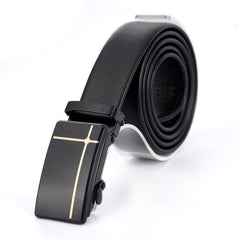 Men's Automatic Buckle Belt Mirror Acrylic Iron Button Business Casual Belt