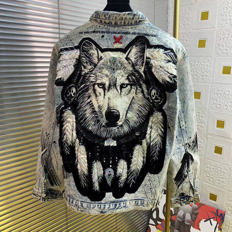 Fashionable Personalized Embroidered Denim Jacket For Men