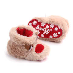 Winter Baby Girls Keep Warm Shoes Muply Christmas Elk First Walkers Anti-slip Newborn Toddler Infant Girl Footwear Shoes