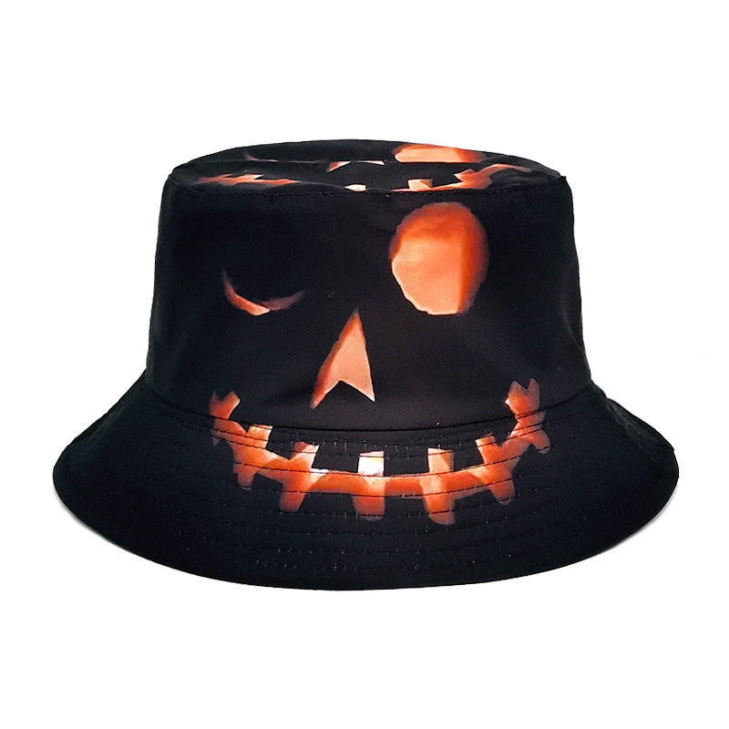 Halloween Cartoon Pumpkin Grimace Sun-Shade Fisherman Hat – Fun Outdoor Cap