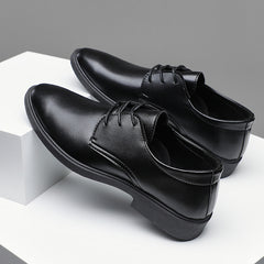 Men's Business Travel Round Head Formal Leather Dress Shoes