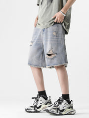 Fashion Ripped Cool Denim Shorts Men