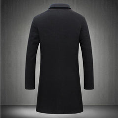 Men’s Mid-Length Trench Coat – Slim Fit Fall & Winter Overcoat