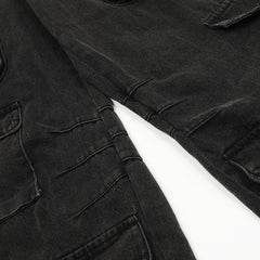 Men’s Punk Wash Denim Cargo Pants