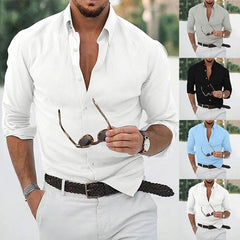 Men's Short Lapels Shirt Top Home Handsome