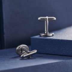 Oval Cross Vintage Style Stainless Steel Shirt Cuff Links For Men