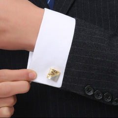 Square Pattern Two-tone High Quality French Cufflinks For Business Suit