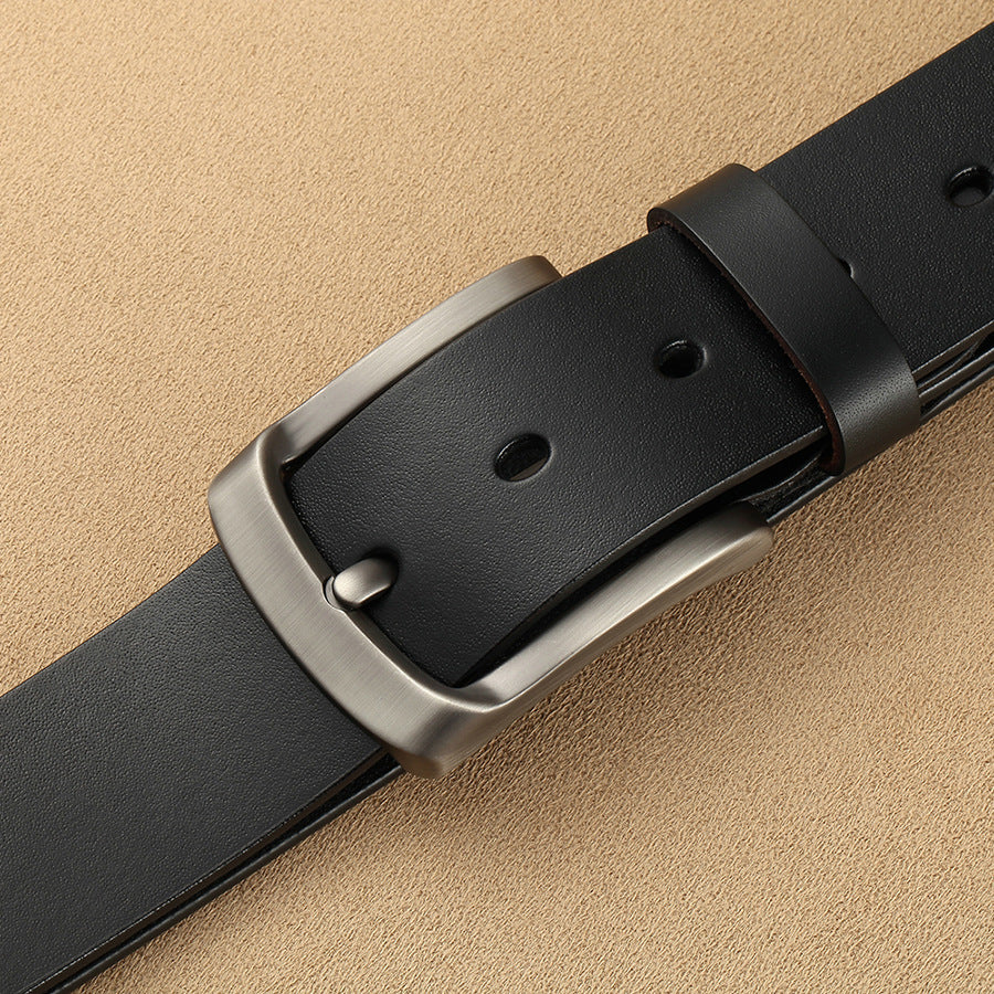 Pure Leather Pin Buckle Belt For Men