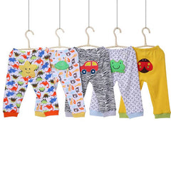 Children’s Leggings Set – Cartoon Print Cotton Stretch Leggings (5-Piece Pack)