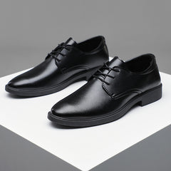 Men's Business Travel Round Head Formal Leather Dress Shoes