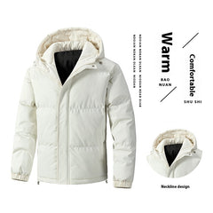 Winter Loose Hooded Cotton-padded Thickened Coat For Men